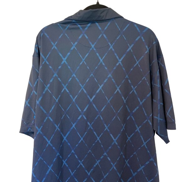 Nike Golf FitDry Polo Shirt XL Blue Diamond Print Dri-FIT Style - Picture 3 of 5